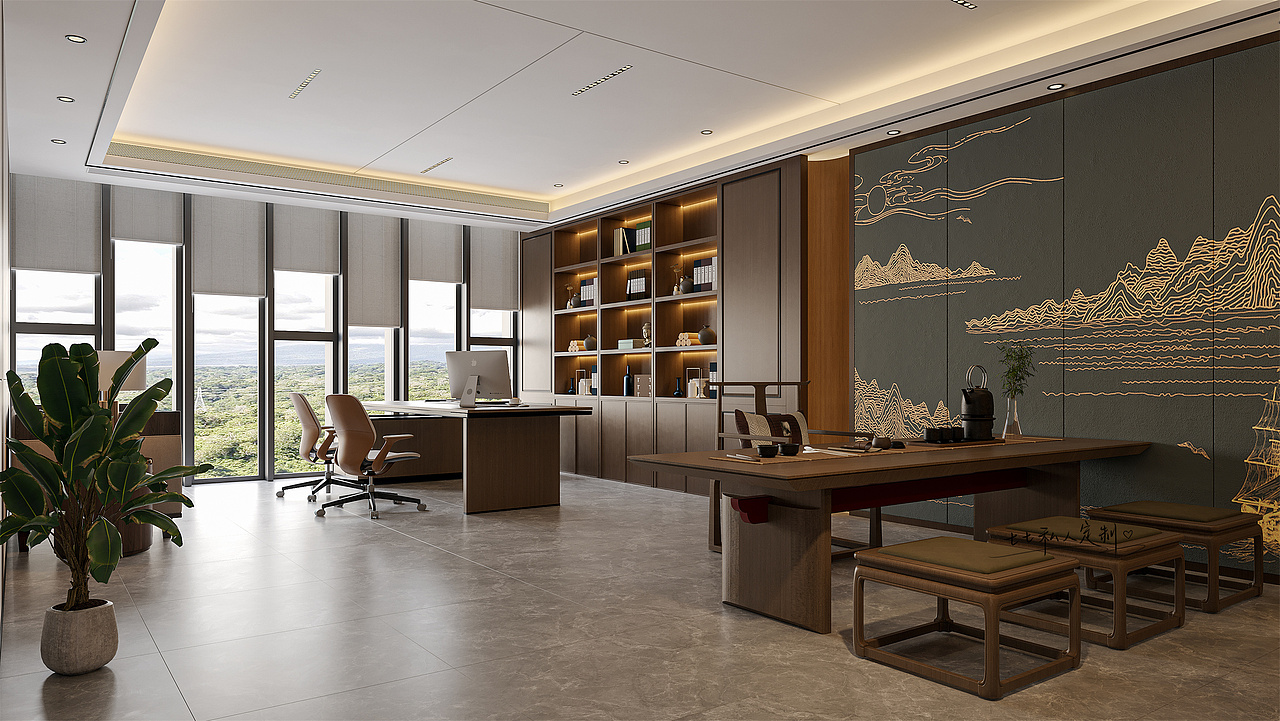 极具东方韵味的时尚中式办公空间