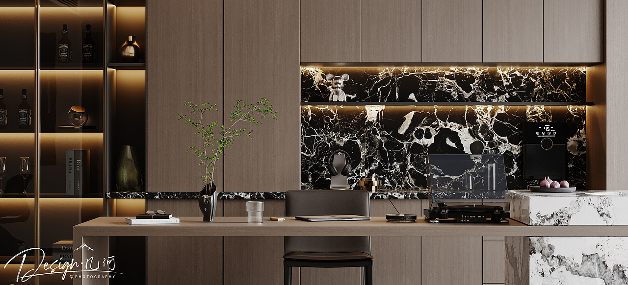 几何空间视觉表现 | 融创淮河一号现代客餐厅