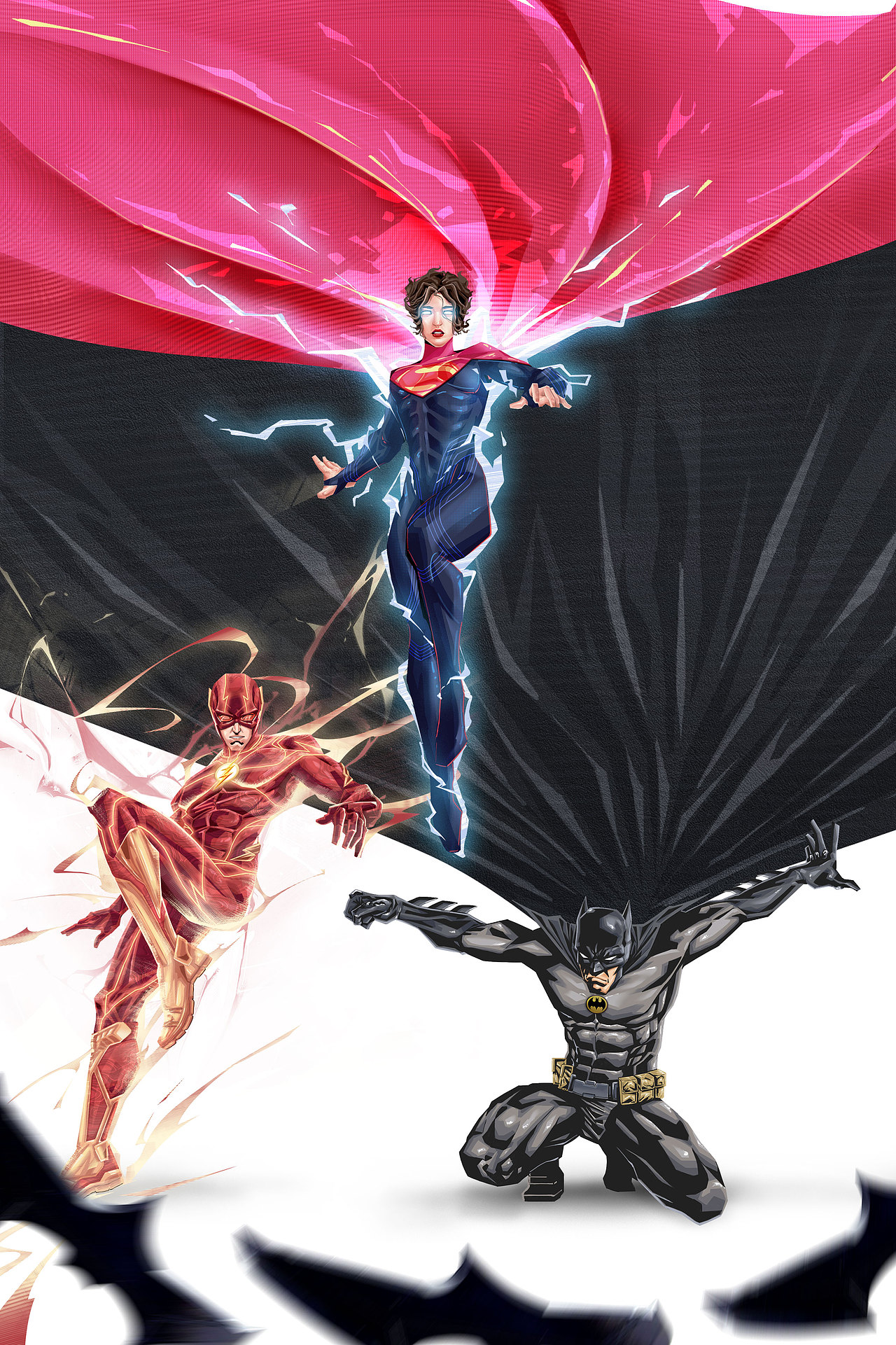 闪电侠+蝙蝠老爷+超女