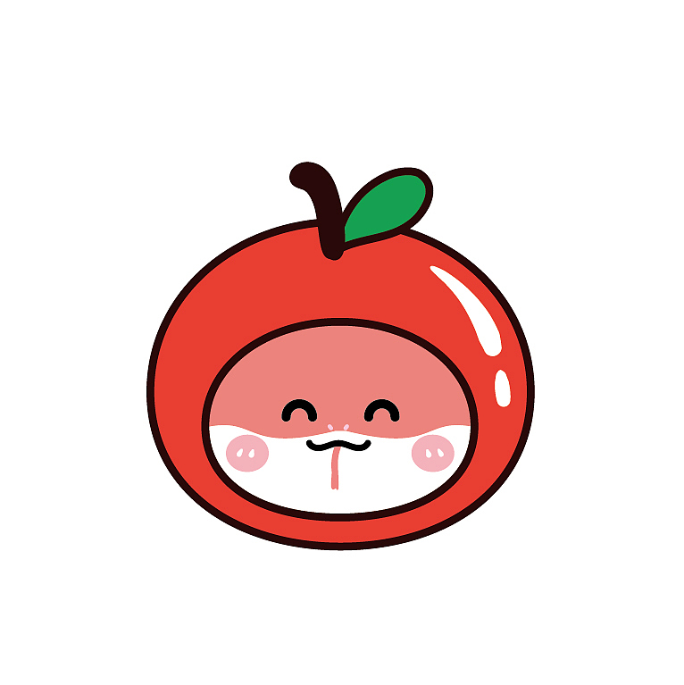 水果系列祝福蛇卡通可爱插画手绘图片素材头像