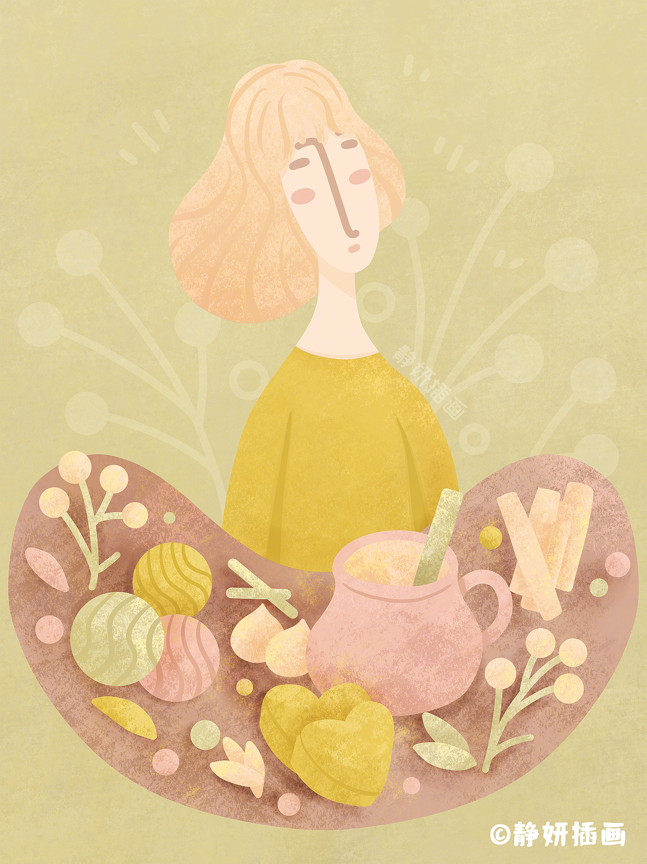 优雅女士系列插画（图ZMzAyODc3OTE2） - 商业插画 - 站酷设计师静妍插画原创素材 - 站酷ZCOOL