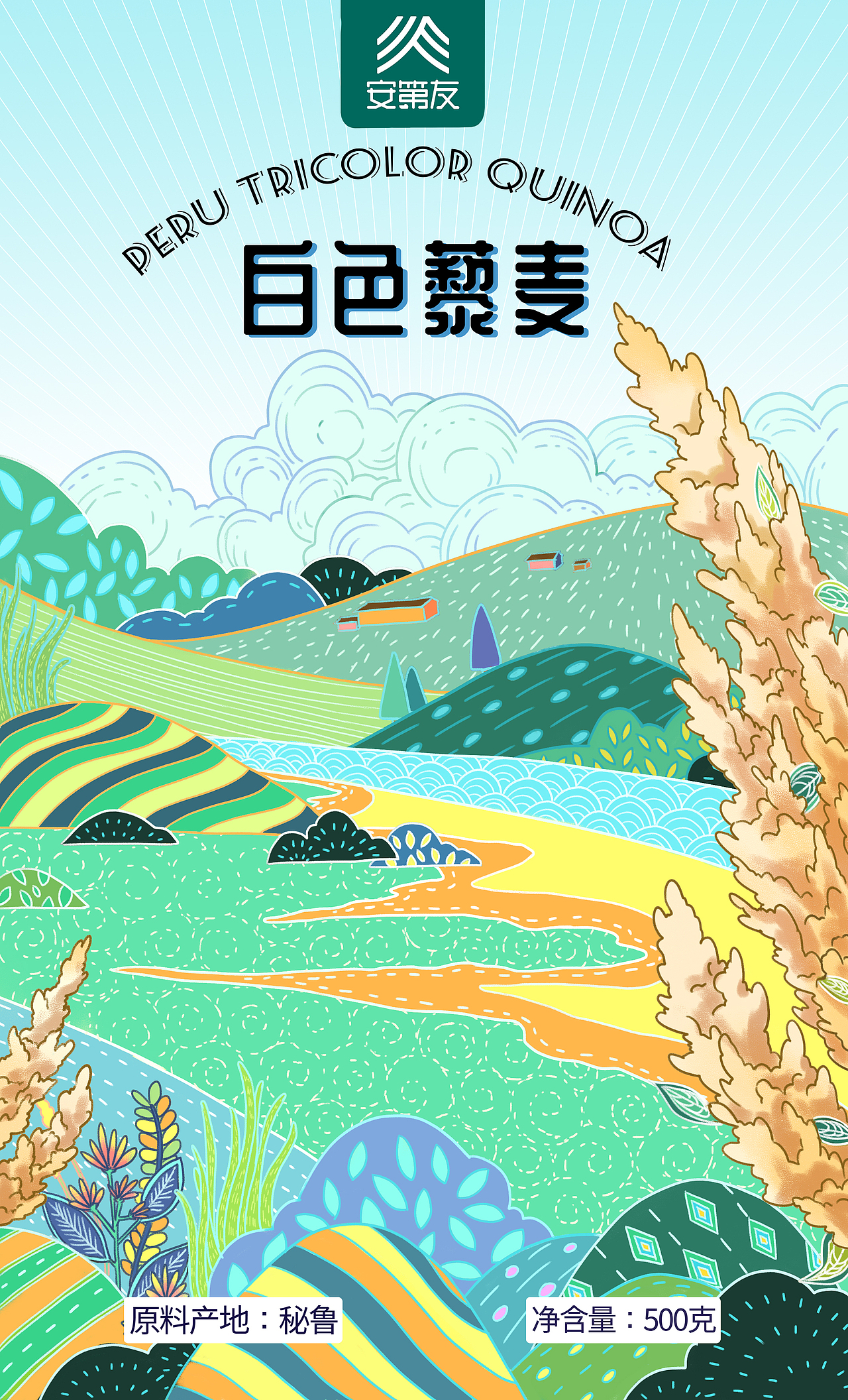 藜麦包装插画