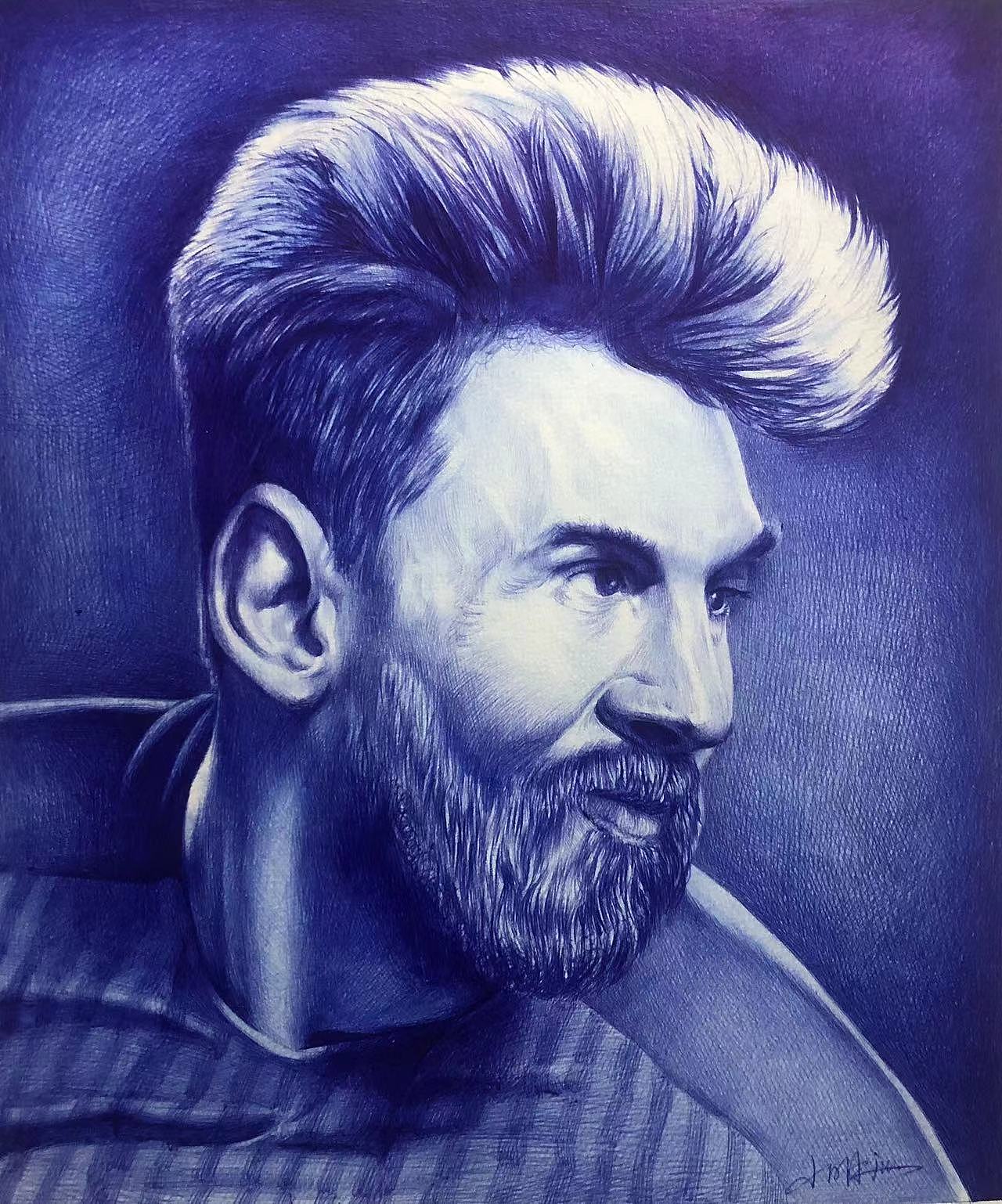 球王《梅西》（图ZMzI2NTEyMDg4） - 绘画 - 站酷设计师小明jun原创素材 - 站酷ZCOOL