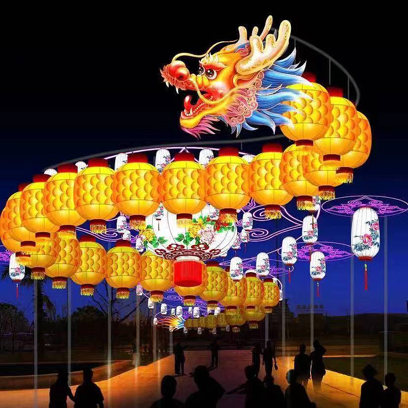 飞龙在天花灯彩灯