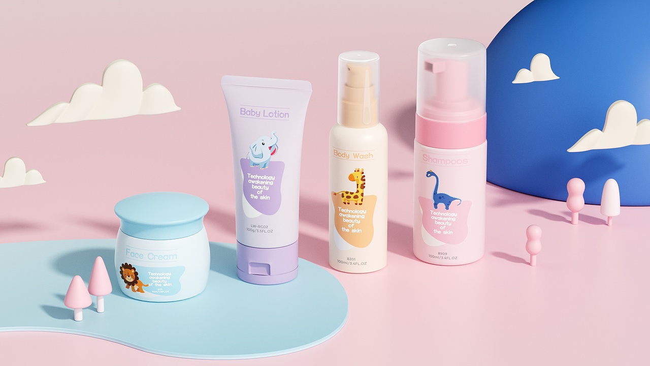 洗护品丨婴幼儿洗护套装包装设计（图ZMzY2NjcwMjAw） - 产品 - 站酷设计师是陈浆糊丶原创素材 - 站酷ZCOOL