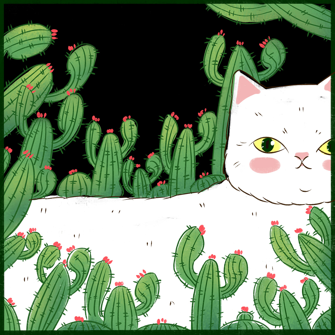 喵咪和仙人掌