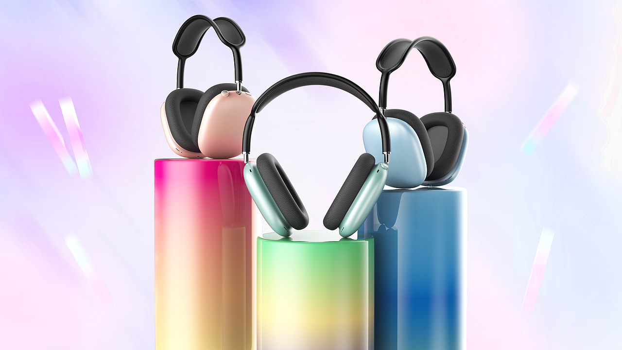 AirPods Max 产品渲染练习（图ZMjk2NDE0OTE2） - 产品 - 站酷设计师长乐_原创素材 - 站酷ZCOOL