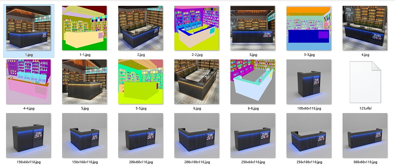 3dmax工装吧台收银台建模渲染作品效果图（家具家居）（图ZMzYyMTkxMjE2） - 生活用品 - 站酷设计师咖啡猴原创素材 - 站酷ZCOOL