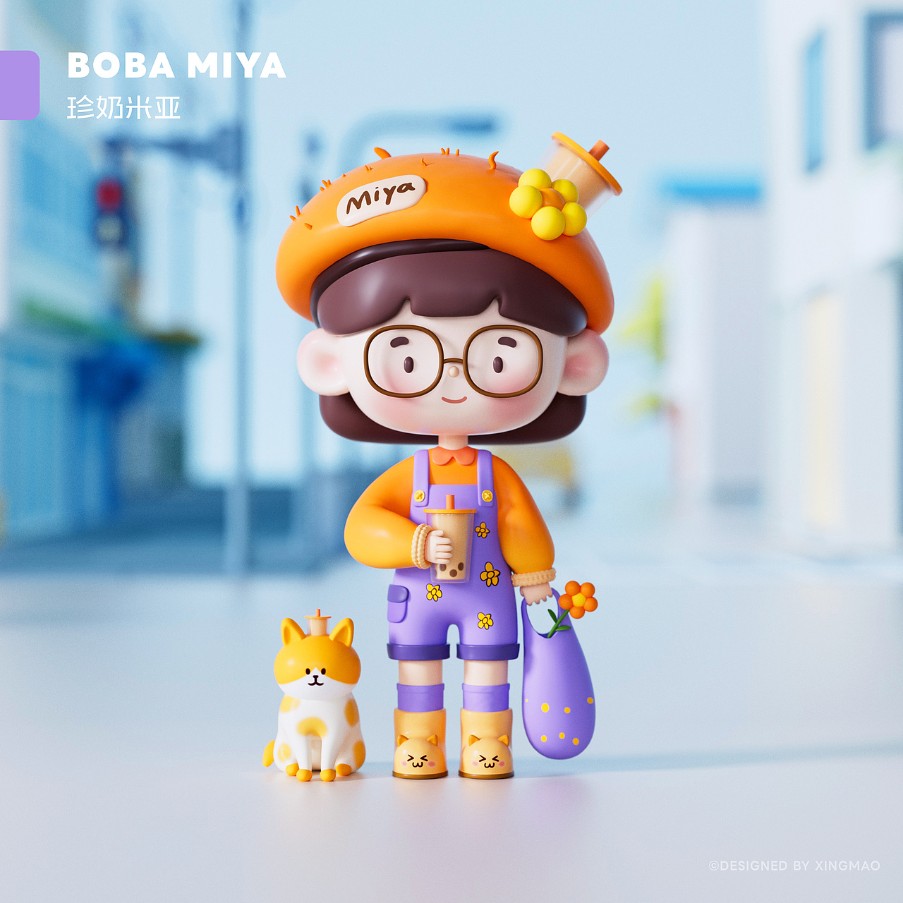 原创IP形象设计 - MIYA的美食研究计划