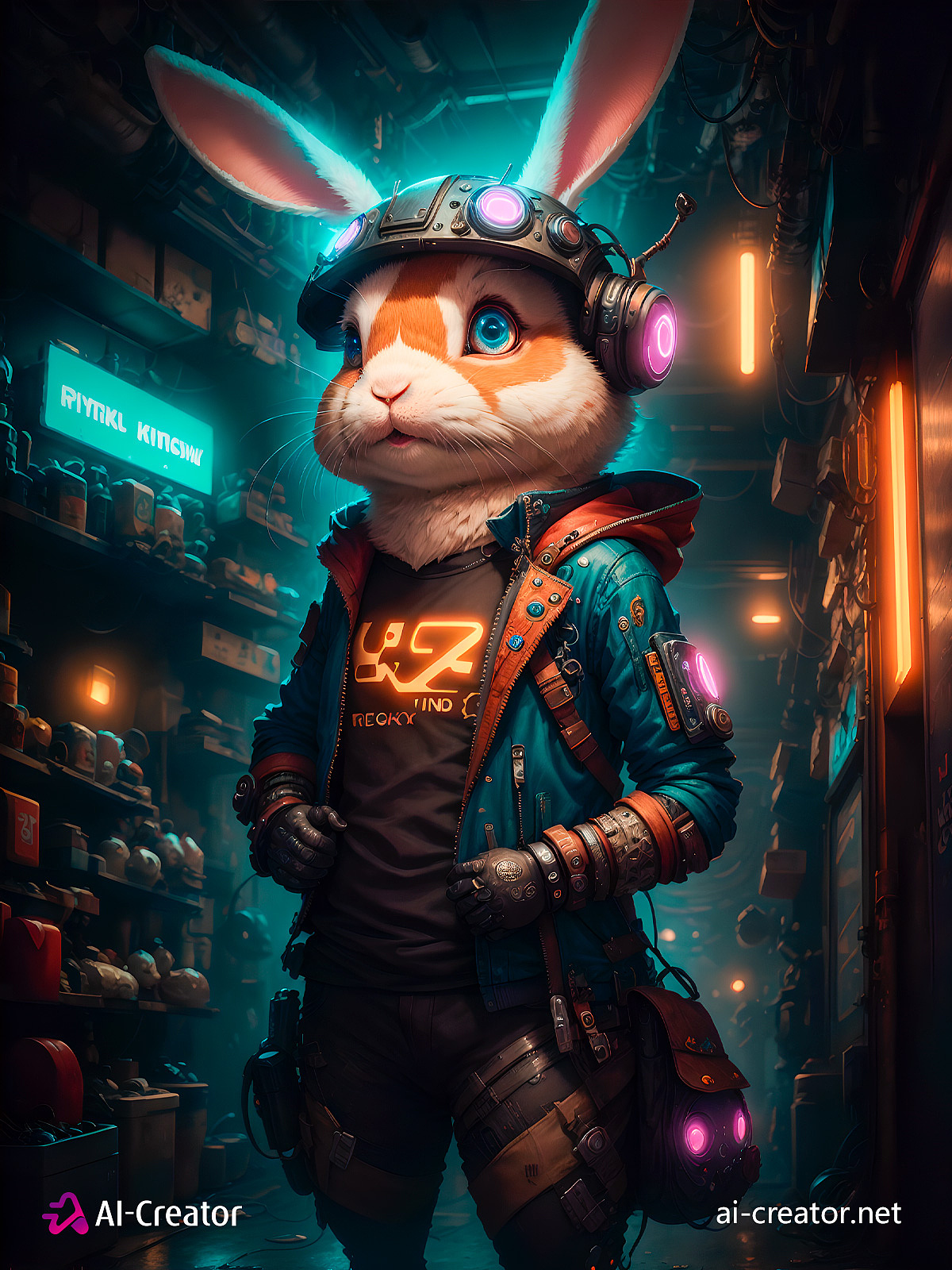 【AI绘画作品-77】太空兔