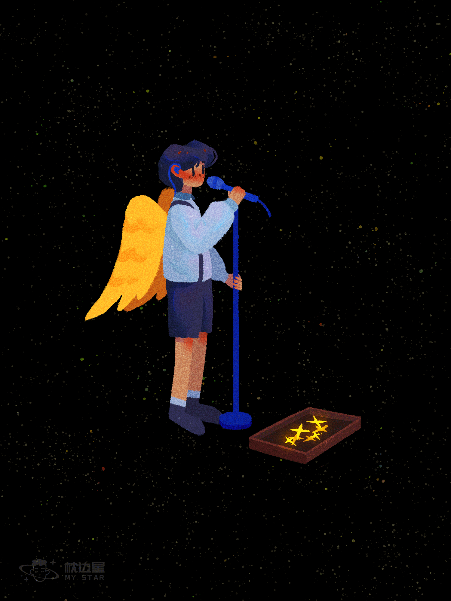 【星空少年】涂完色就去发光吧（图ZMzQyNzc1MjQ4） - 创作习作 - 站酷设计师枕边星原创素材 - 站酷ZCOOL