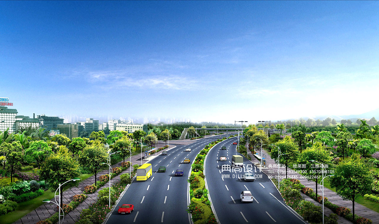 道路园林效果图2