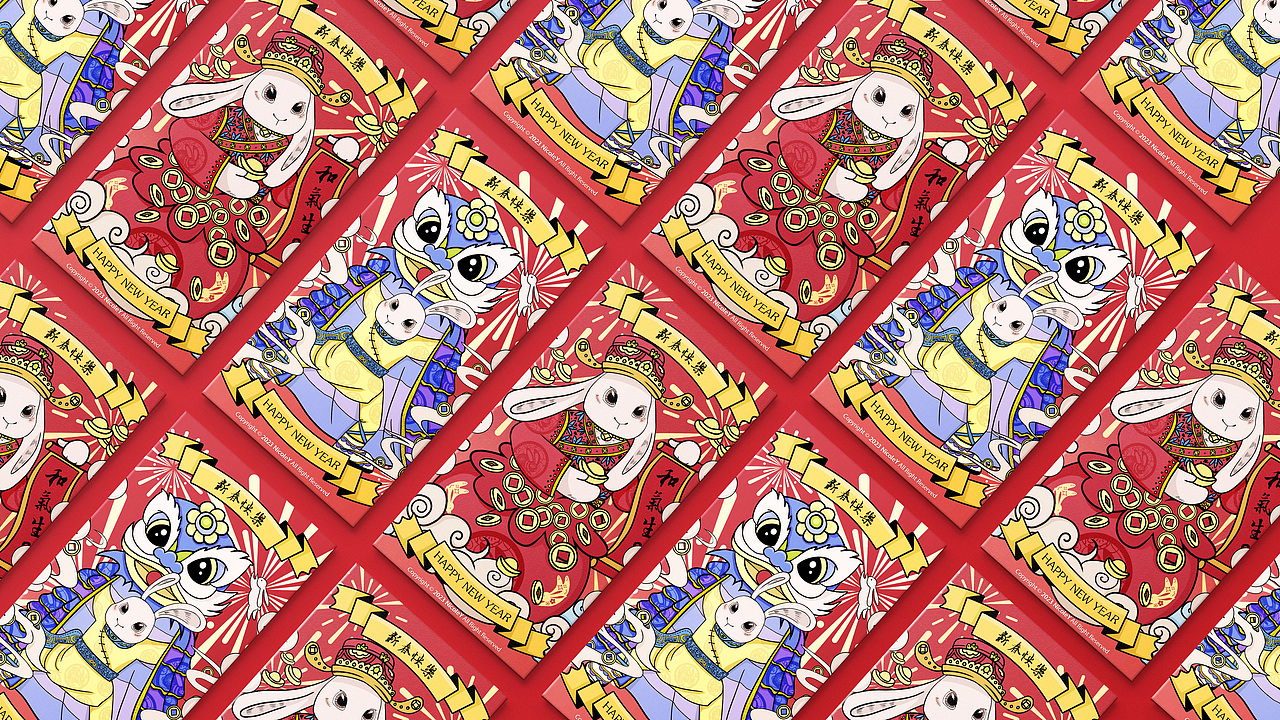 【原创】2023兔年新春红包设计（图ZMzI4MDA0MjAw） - 商业插画 - 站酷设计师插画师Nicoley原创素材 - 站酷ZCOOL