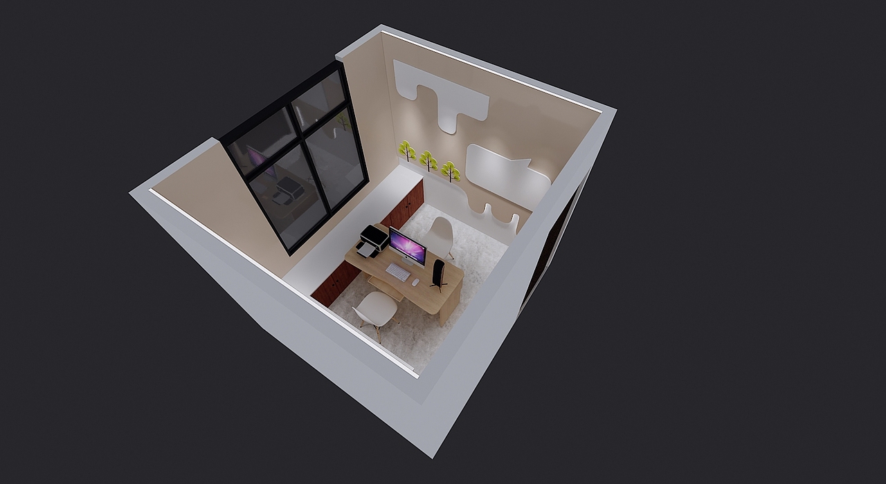 心理咨询室设计3D效果图