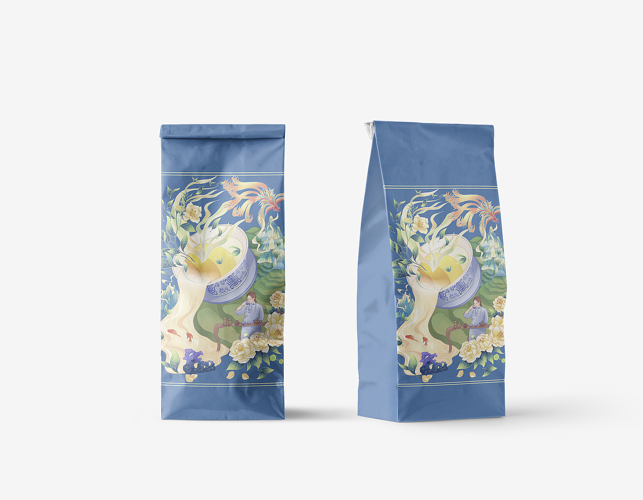 茉莉花茶叶国潮包装插画（图ZMzE2NjM5Nzg4） - 商业插画 - 站酷设计师豆喵夕夕原创素材 - 站酷ZCOOL