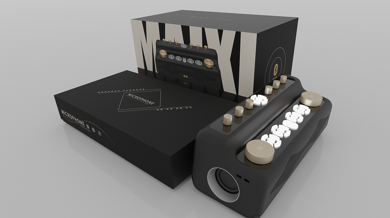 音响产品包装设计渲染