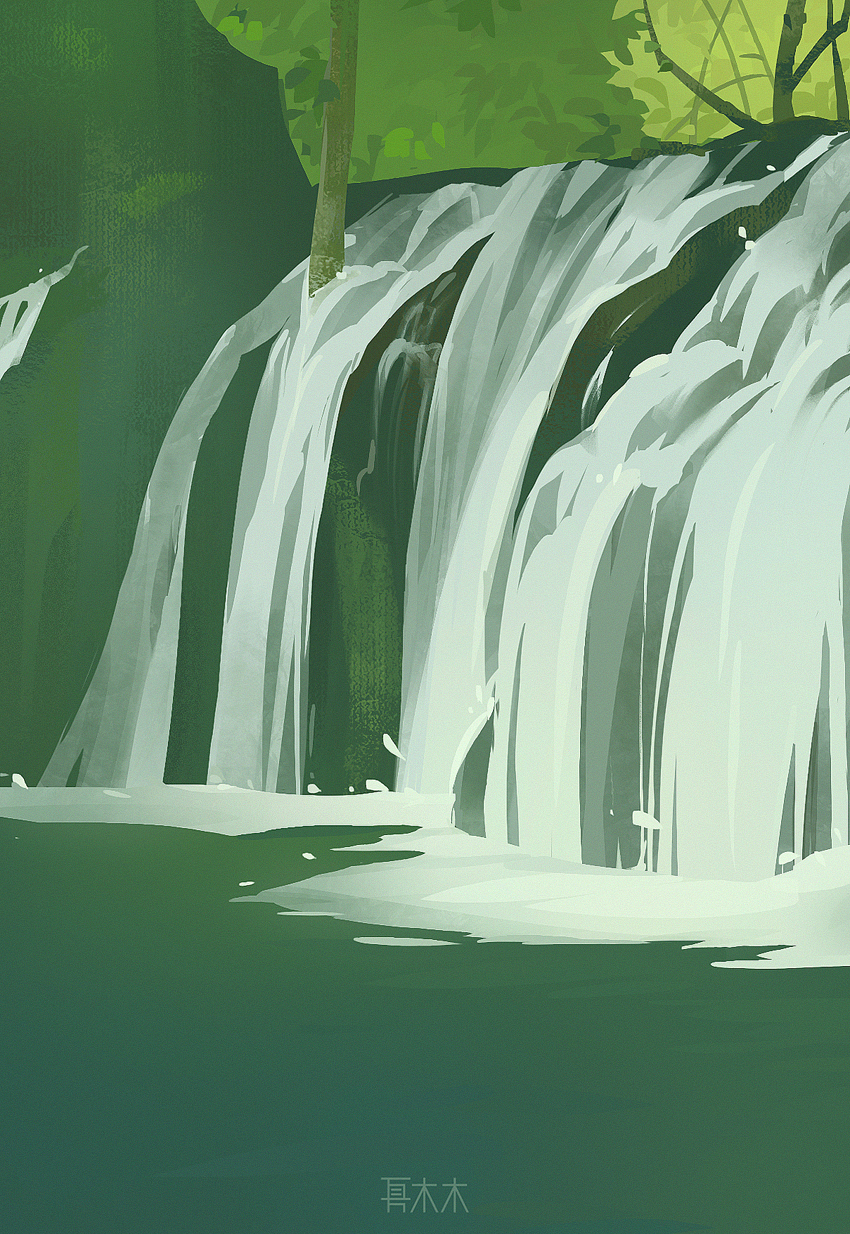 瀑布的练习（图ZMzE5MTUzODg4） - 创作习作 - 站酷设计师夏木木xxx原创素材 - 站酷ZCOOL