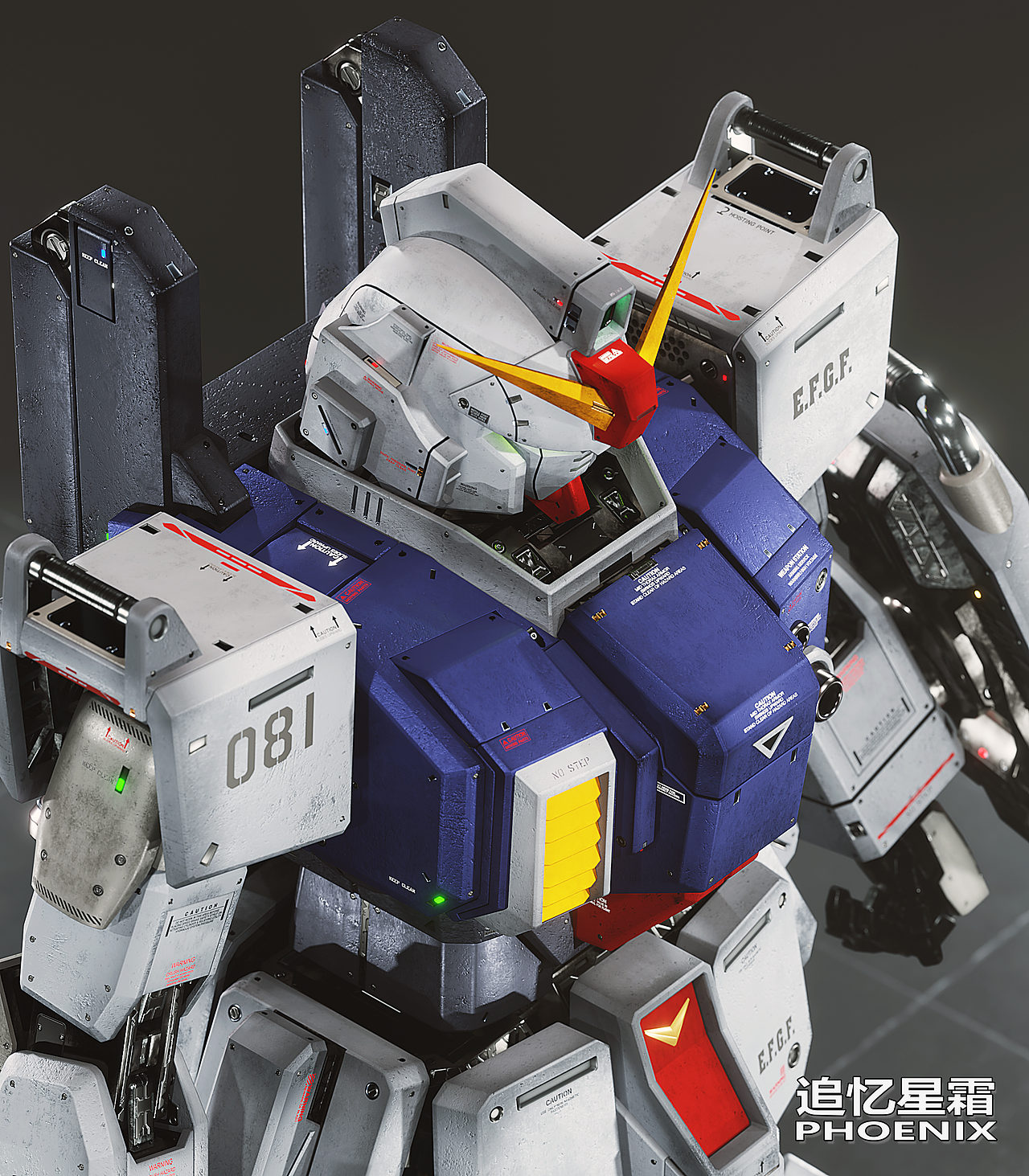 【blender建模渲染】RX-79G陆战型高达,08MS小队