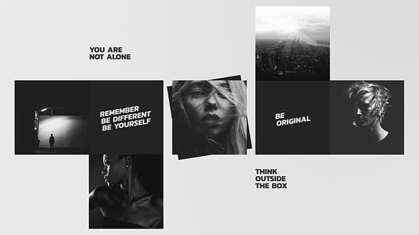 AE模板|时尚艺术高级视频动态片头黑白简约素材产品