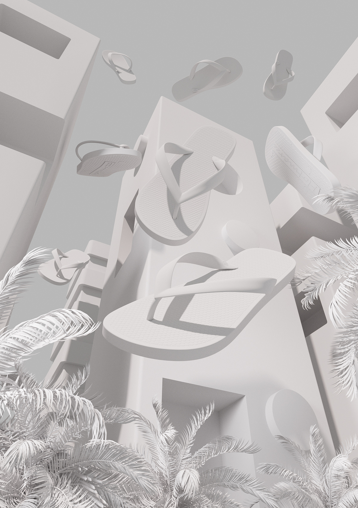 人字拖建模渲染