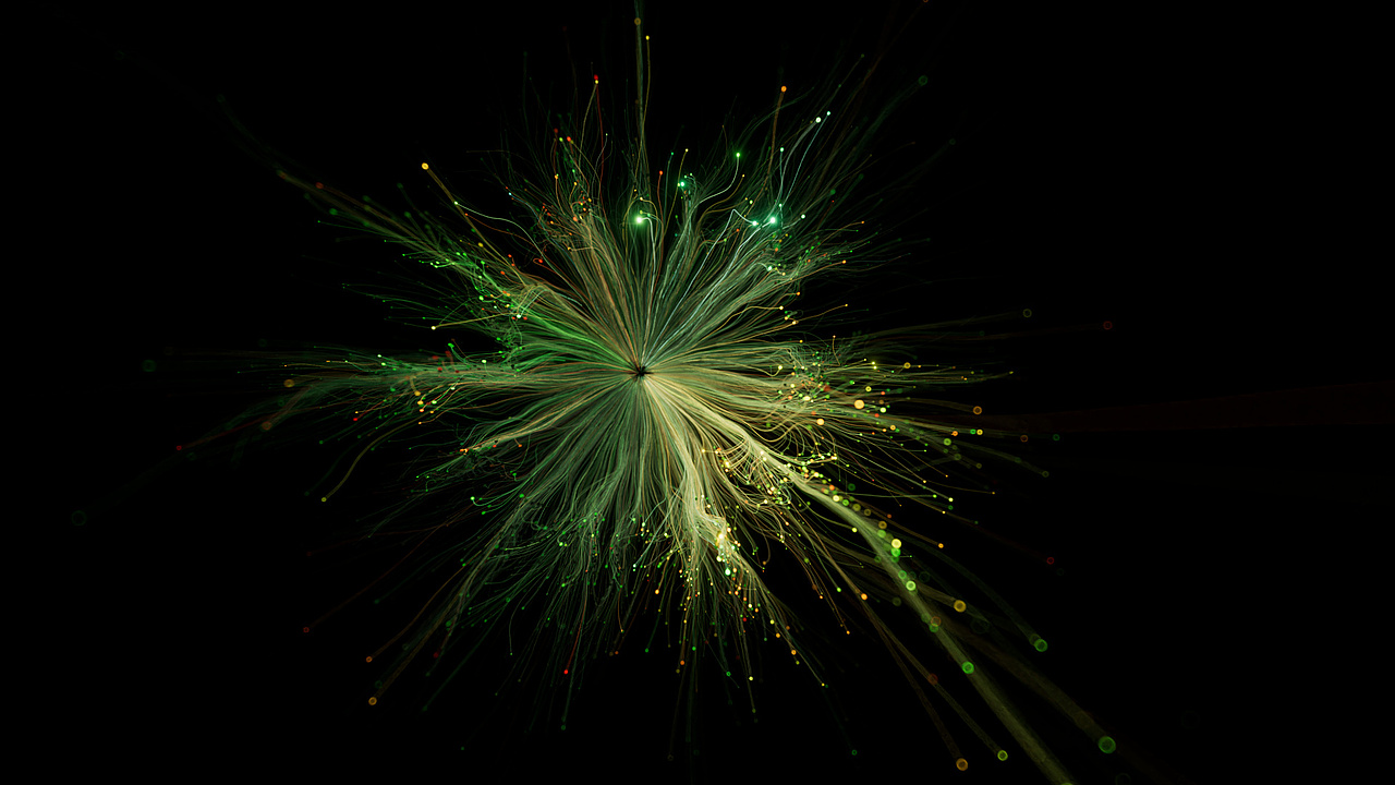 c4d xp粒子光线蔓延动画,使用OC渲染