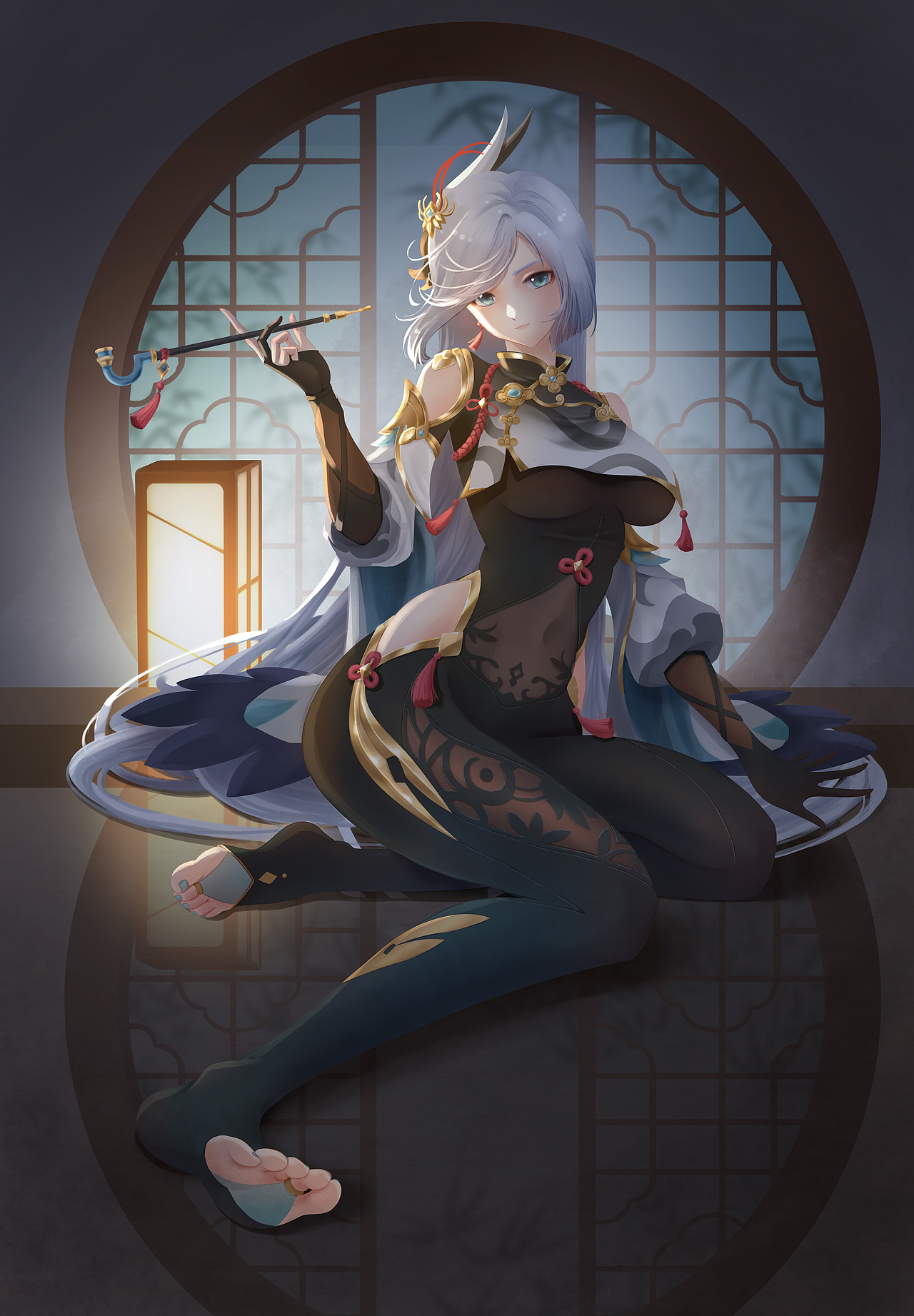 原创同人练习插画原神 申鹤