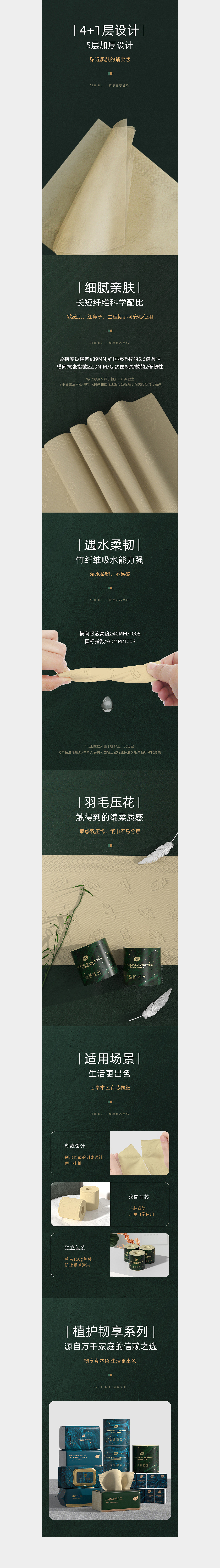电商设计 | 鎏金系列详情＆湿巾＆卷纸＆抽纸