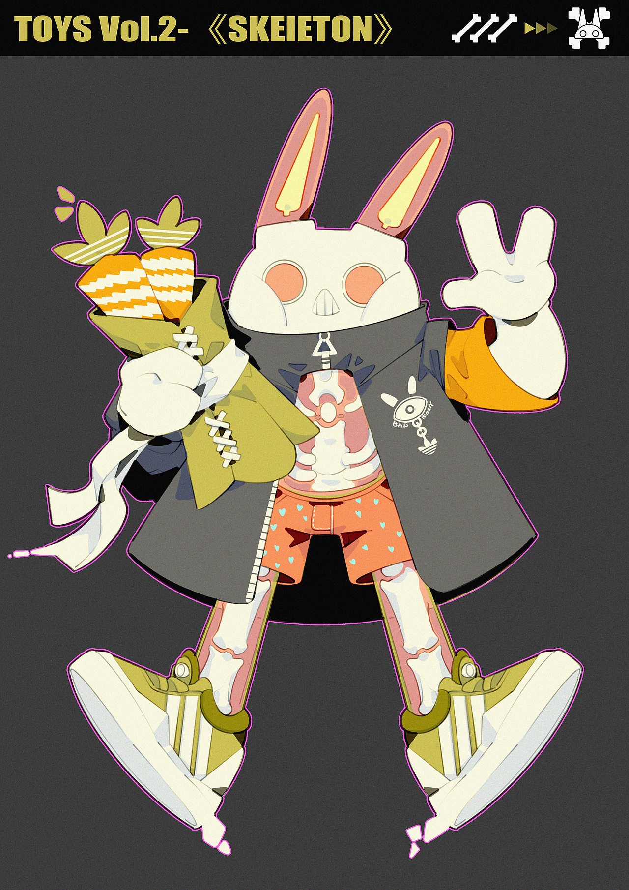 TOYSII-SKELETON（图ZMzQzOTkxMTky） - 新锐潮流插画 - 站酷设计师MINMIN是珉珉原创素材 - 站酷ZCOOL