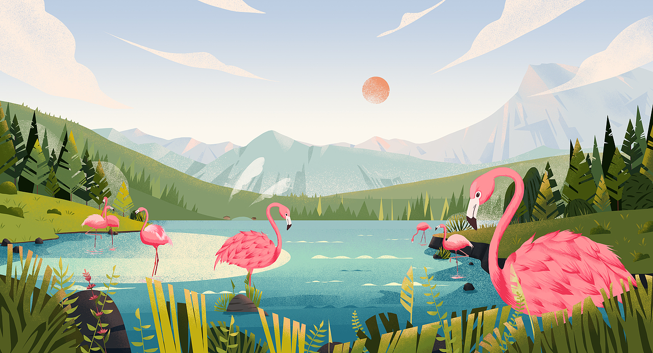 火烈鸟（图ZMzAyODY2NDY4） - 主题/皮肤 - 站酷设计师一口一个小甜饼原创素材 - 站酷ZCOOL