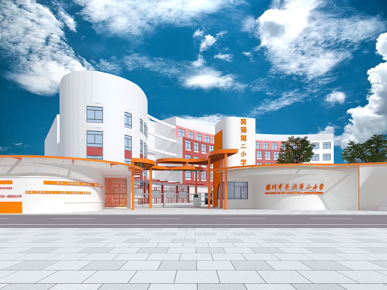 某校围墙设计、风雨连廊设计、红领军广场设计（图ZMzUyMzgxMDY0） - 景观设计 - 站酷设计师禅武工坊原创素材 - 站酷ZCOOL