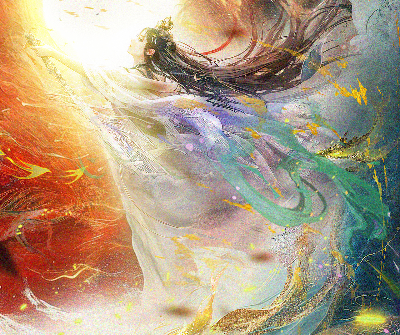 手绘海报《双生》（图ZMzU5NTc4NTgw） - 商业插画 - 站酷设计师玖惜原创素材 - 站酷ZCOOL