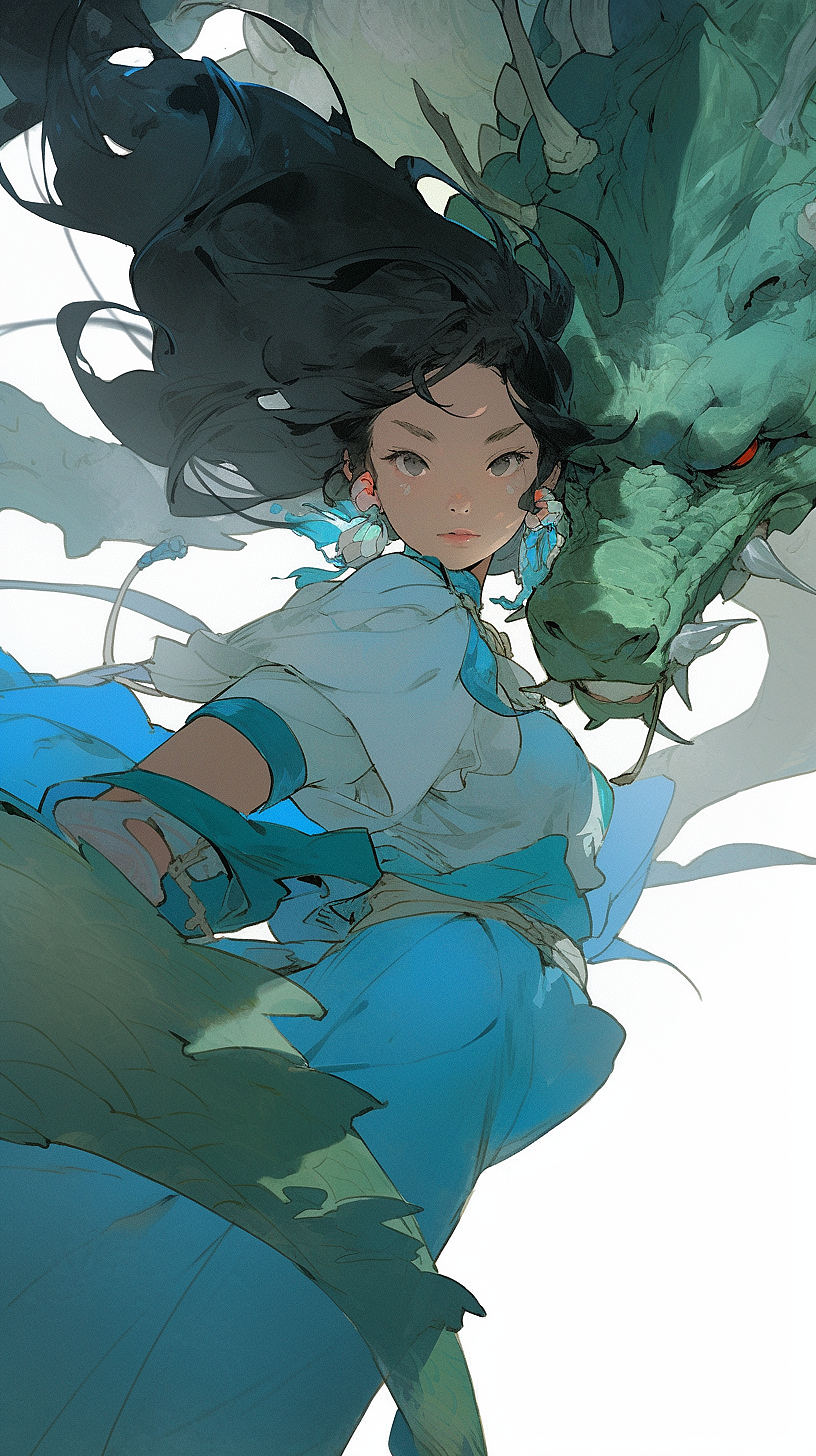 插画动漫ai绘画美少女可爱女孩插画