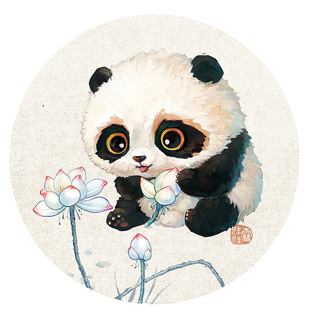 【萌宠by雪娃娃】——熊猫&竹&荷花&银杏&枇杷（图ZMzY5MzI0MjE2） - 商业插画 - 站酷设计师雪娃娃童画原创素材 - 站酷ZCOOL