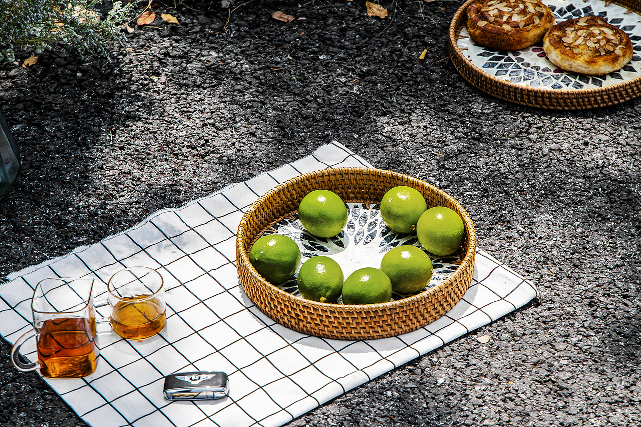 藤编收纳篮拍摄