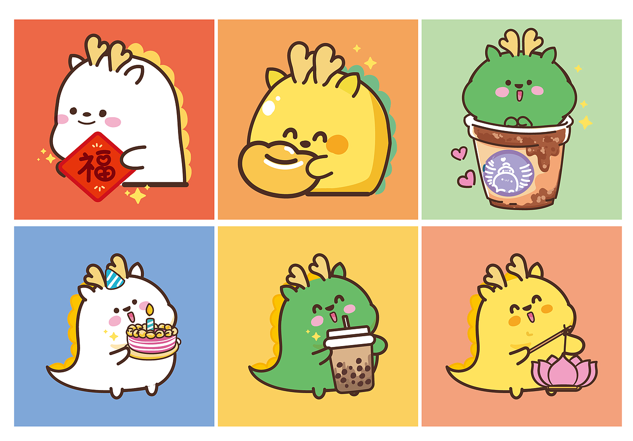 萌龙家族IP卡通设计插画（图ZMzUzMTYxNTg4） - 商业插画 - 站酷设计师阿茹生肖IP原创素材 - 站酷ZCOOL