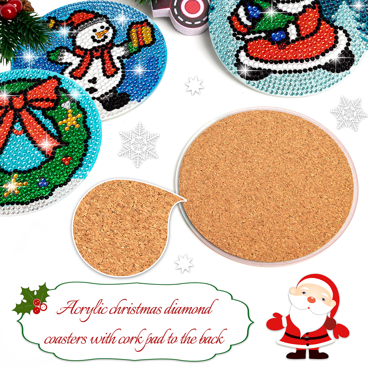 亚马逊 |圣诞节钻石杯垫 主图设计（图ZMzYyNDA2ODg4） - 电商 - 站酷设计师Teatea设计原创素材 - 站酷ZCOOL