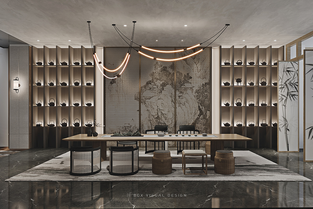茶会所空间设计表现（图ZMzA1NDIwNDM2） - 商业空间设计 - 站酷设计师BOX空间原创素材 - 站酷ZCOOL