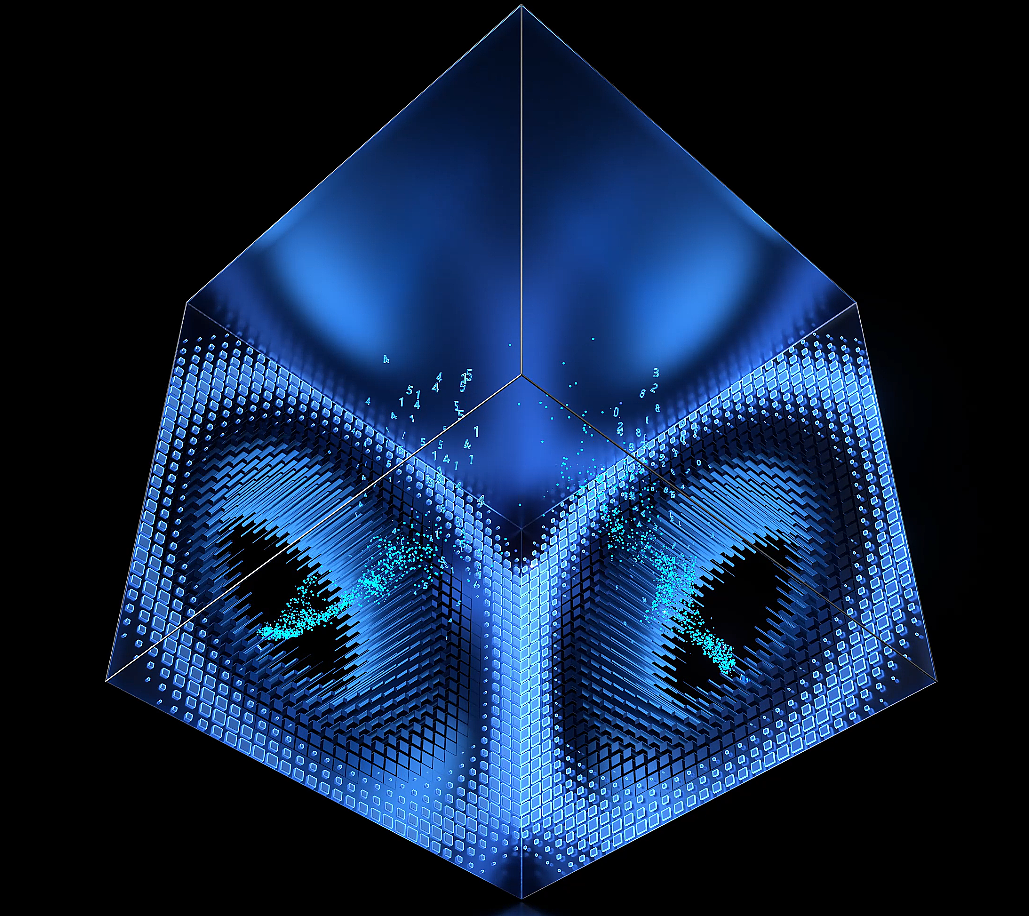 科技馆裸眼3D魔方方块投影三维动画