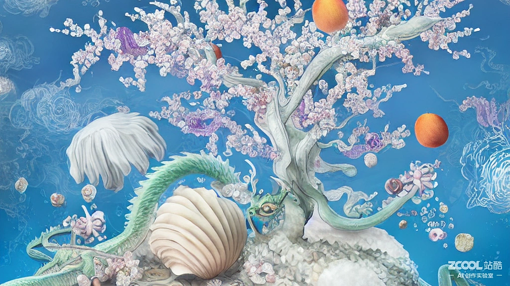 #AI创作实验室#【海底植物静物】【国画X油画】（图ZMzE5OTcxMjky） - AI作品 - 站酷设计师xingceng2号原创素材 - 站酷ZCOOL