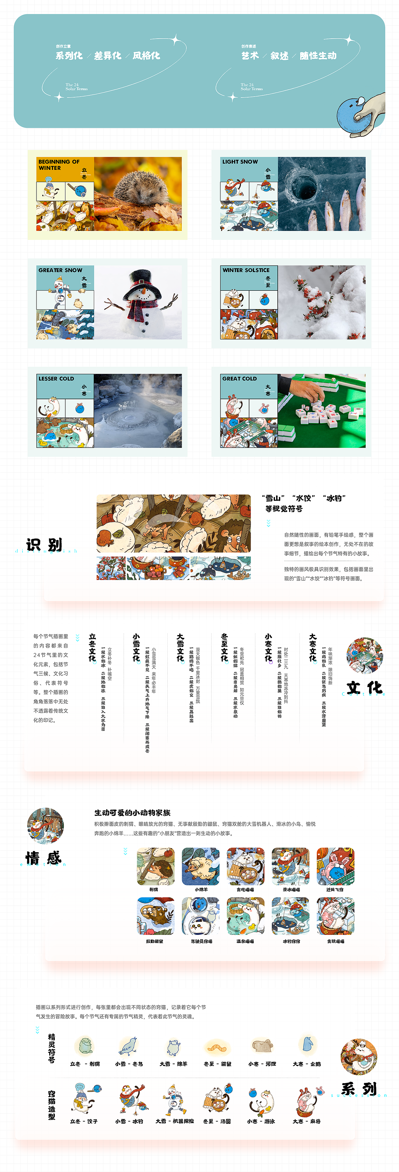 窍猫二十四节气 — 2022冬季篇（图ZMzI5MDQ5MjQw） - 艺术插画 - 站酷设计师CHOICE窍思原创素材 - 站酷ZCOOL