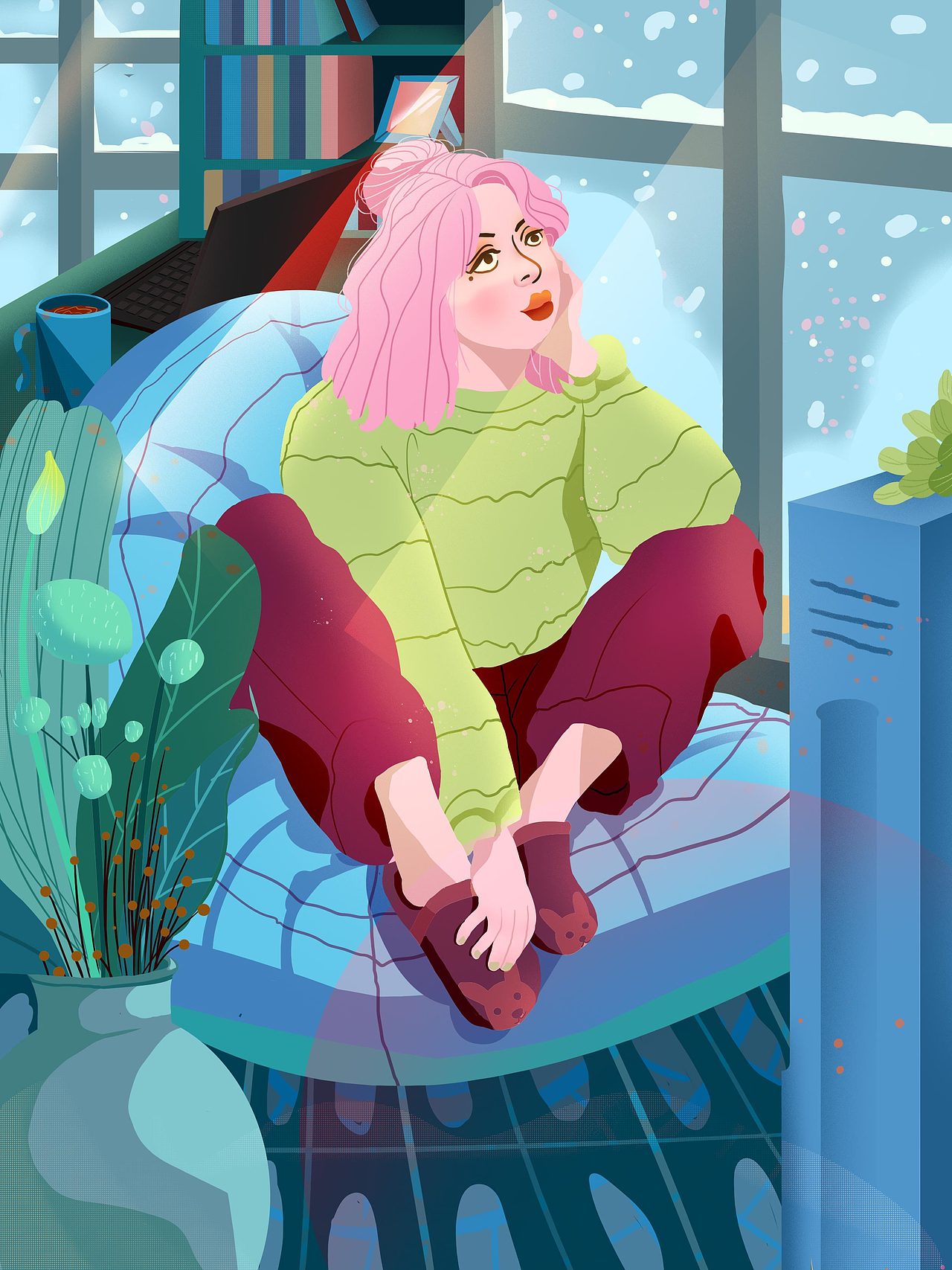 春夏秋冬 四季感（图ZMzA2ODAzNjYw） - 新锐潮流插画 - 站酷设计师素梅原创素材 - 站酷ZCOOL