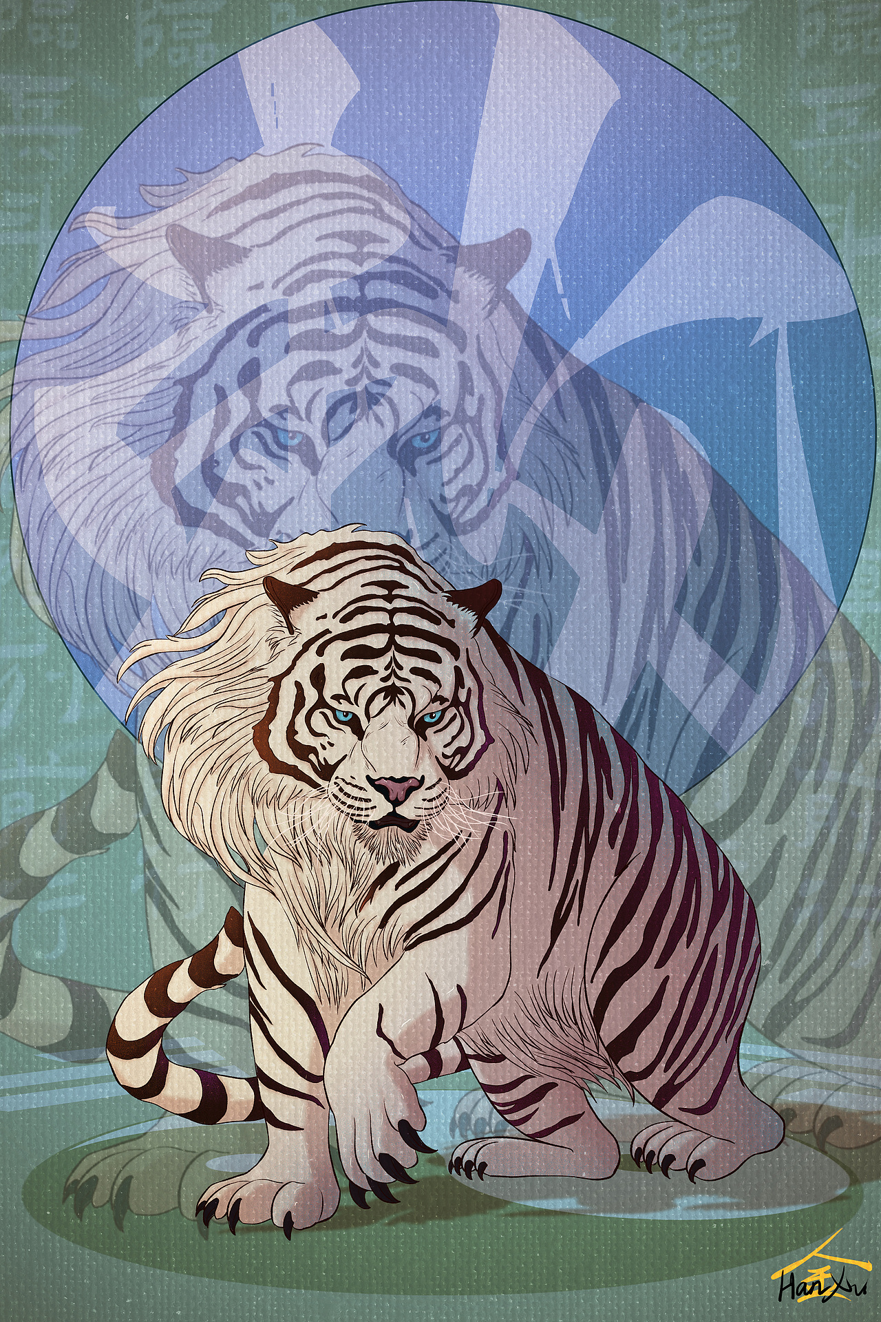 中华传统四大神兽插画