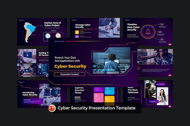 高端大气网络科技安全互联网公司介绍展示通用PPT模板