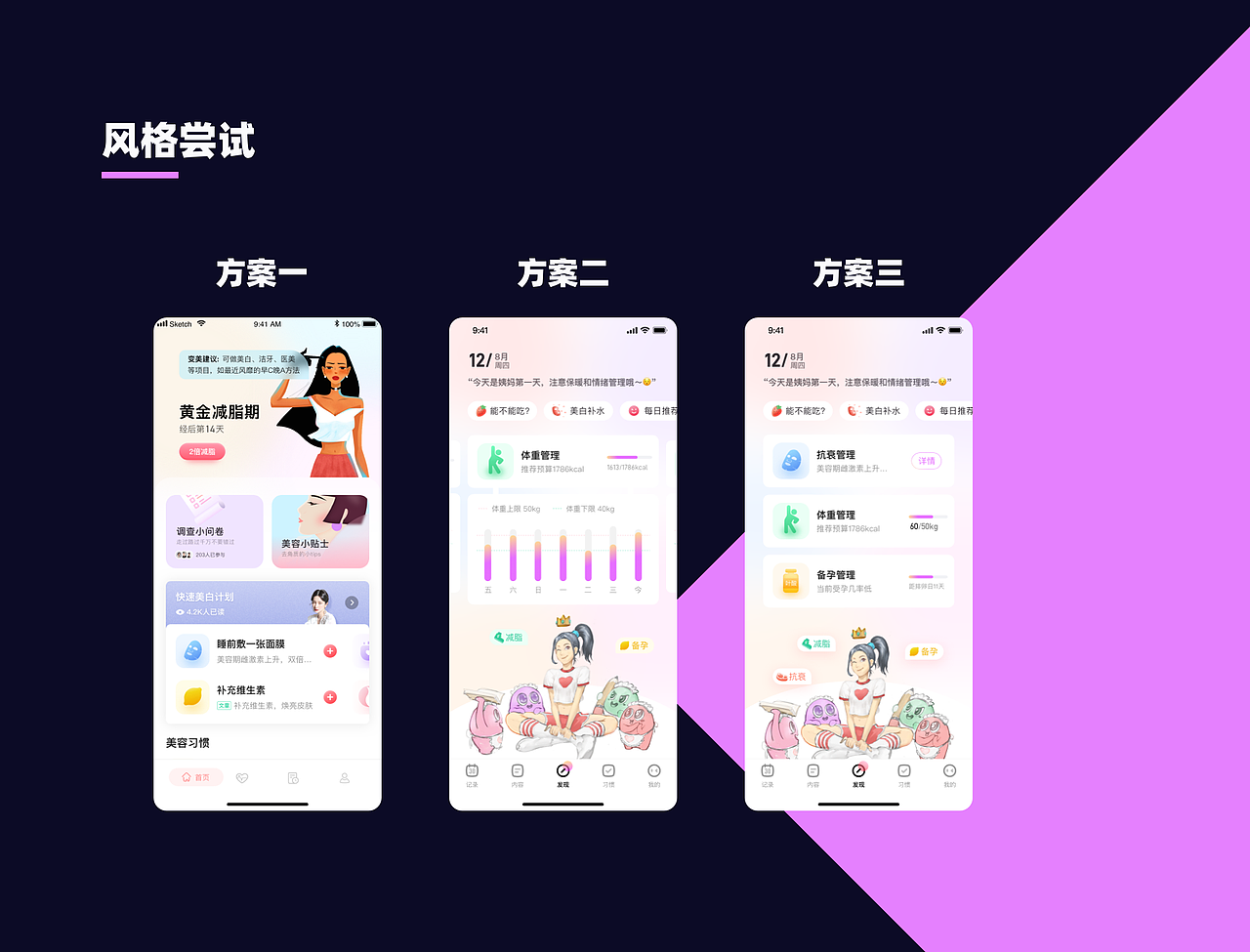 女性健康项目复盘（图ZMzU0NzA2Mzg4） - 软件界面 - 站酷设计师小木喵原创素材 - 站酷ZCOOL