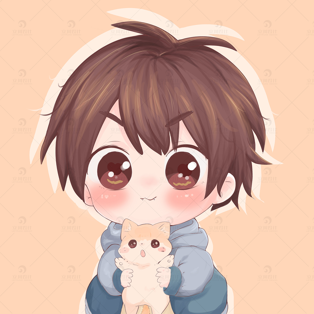 卡通手绘可爱q版人物头像练习