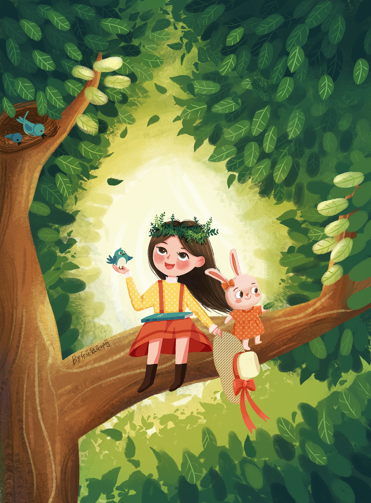 坐在树上等春天（图ZMjk3NDc2OTgw） - 儿童插画 - 站酷设计师乐乐很乐啊原创素材 - 站酷ZCOOL