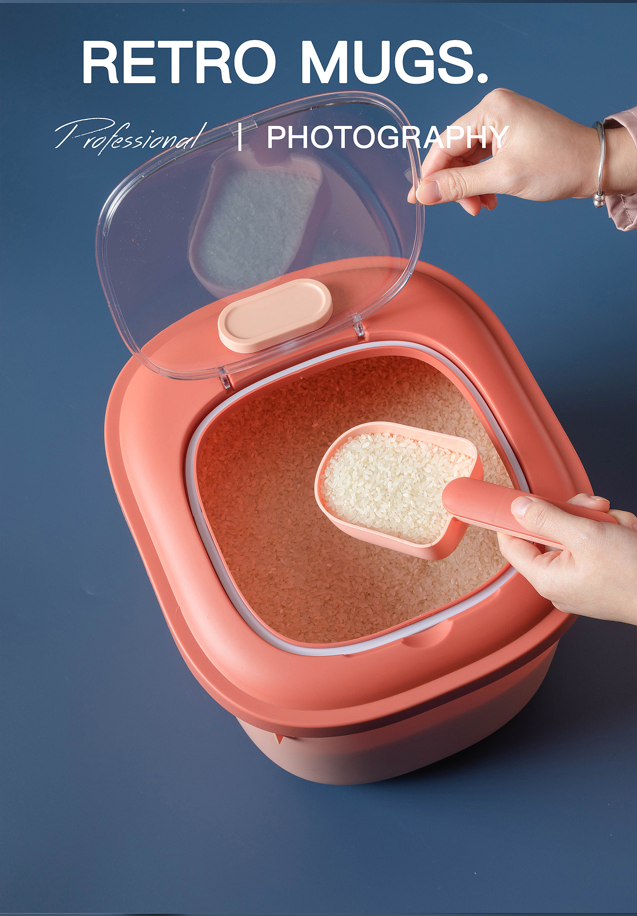 电商摄影 淘宝摄影| 家用多功能收纳神器密封米箱