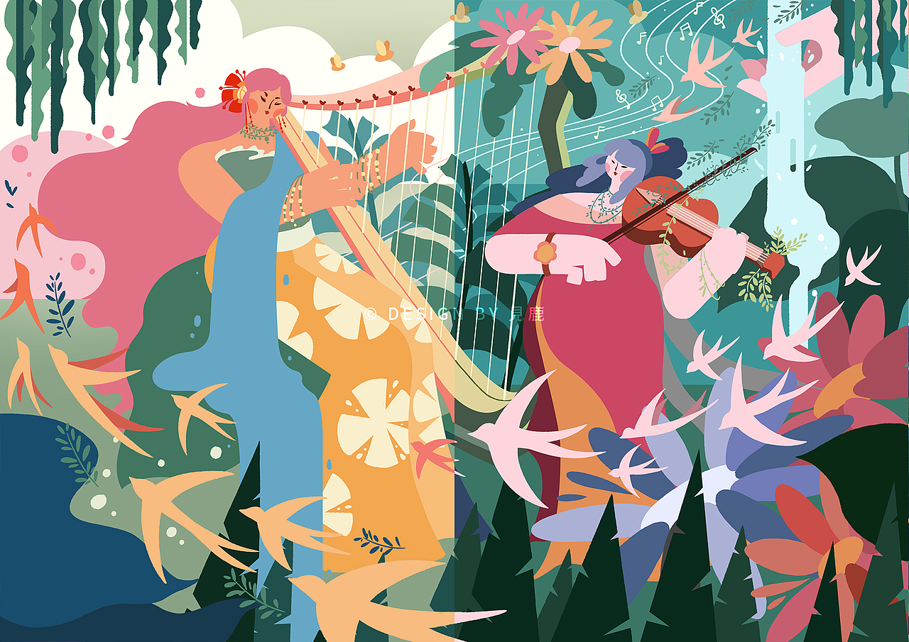 春分（图ZMzMyODM1NjI4） - 商业插画 - 站酷设计师見鹿原创素材 - 站酷ZCOOL