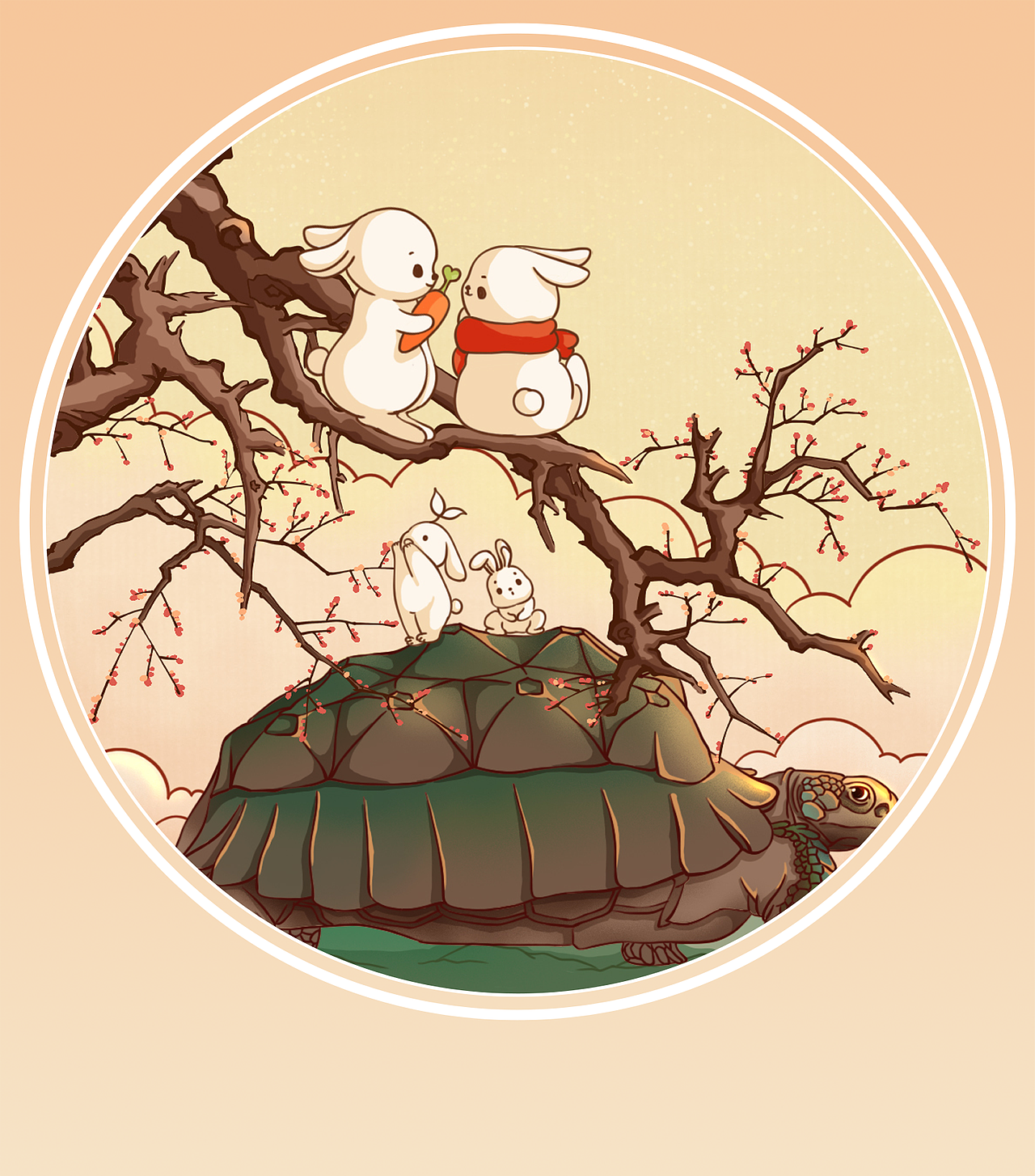 兔年画兔--《春夏秋冬 前兔似锦》长卷