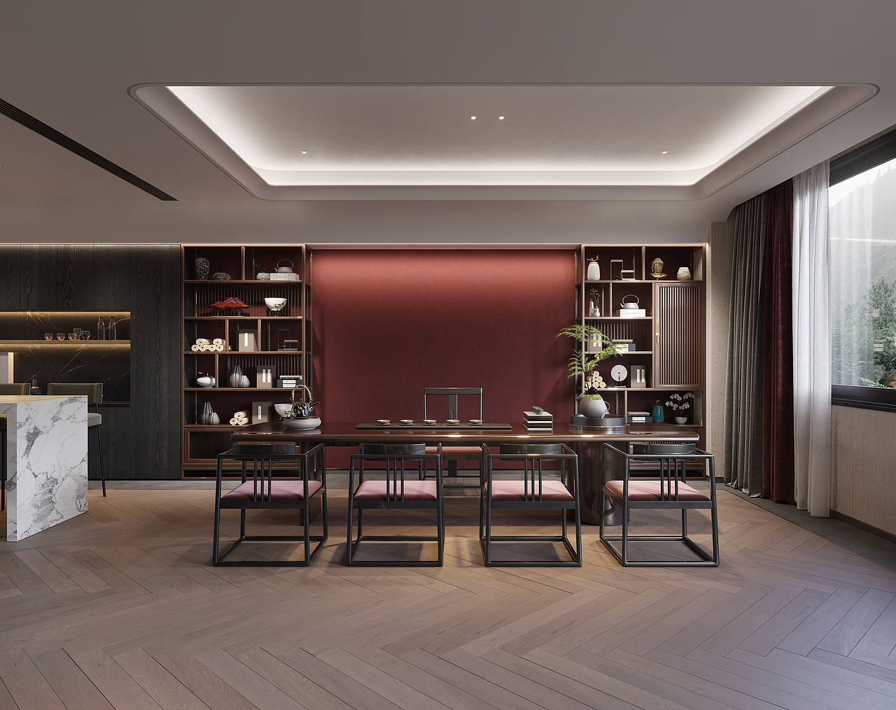 新中式包间 包箱（图ZMzQxODEwNDA0） - 家装设计 - 站酷设计师痞老蟹原创素材 - 站酷ZCOOL